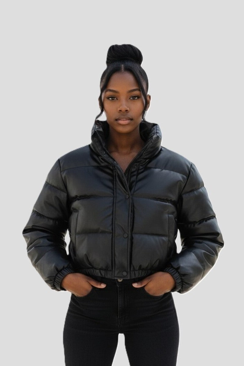 Faux Leather Puffer Jacket | Forever 21 Womens