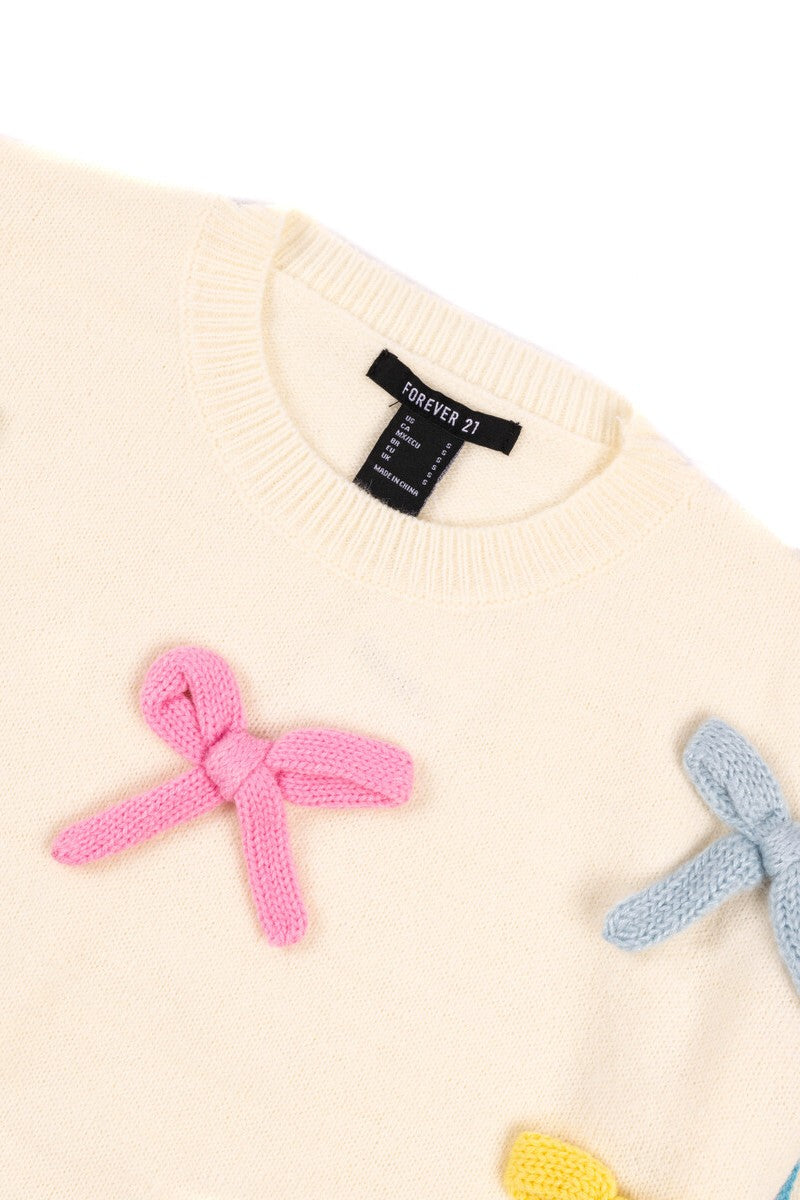 Bow Appliqué Knit Sweater | Forever 21 Womens