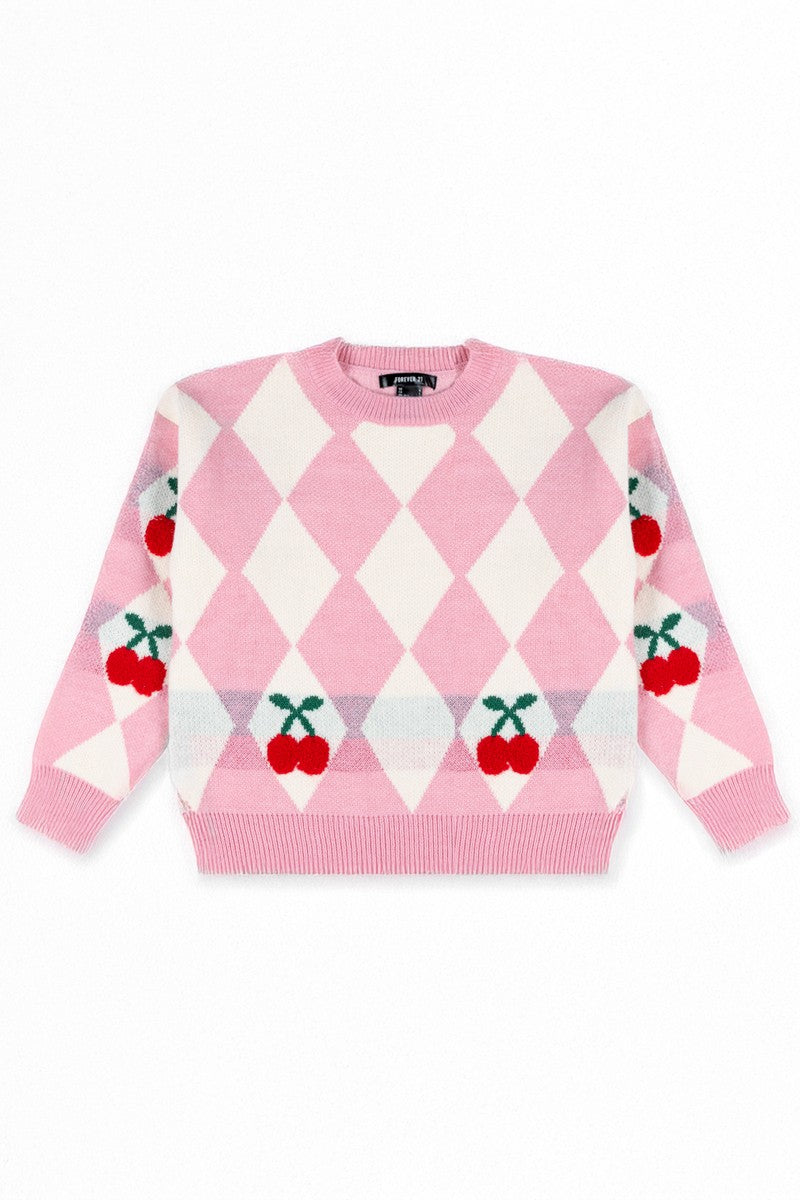Argyle Cherry Knit Sweater | Forever 21 Womens