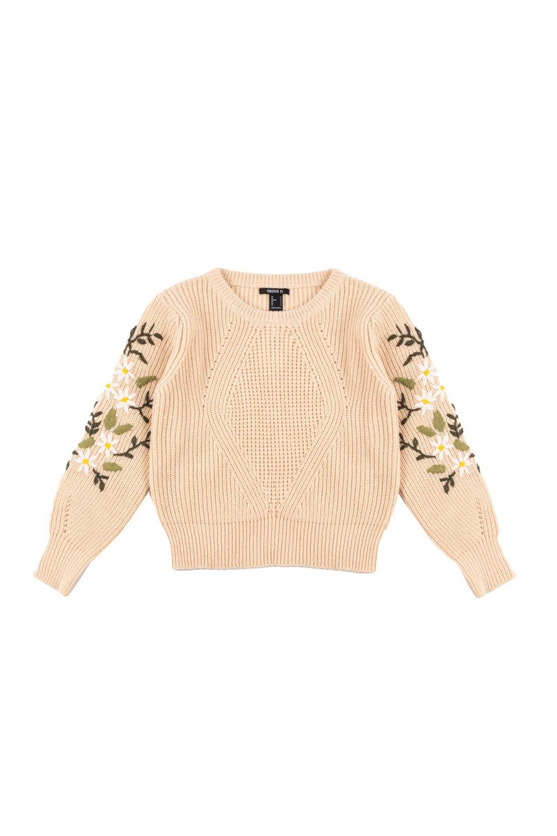 Floral Embroidered Knit Sweater | Forever 21 Womens