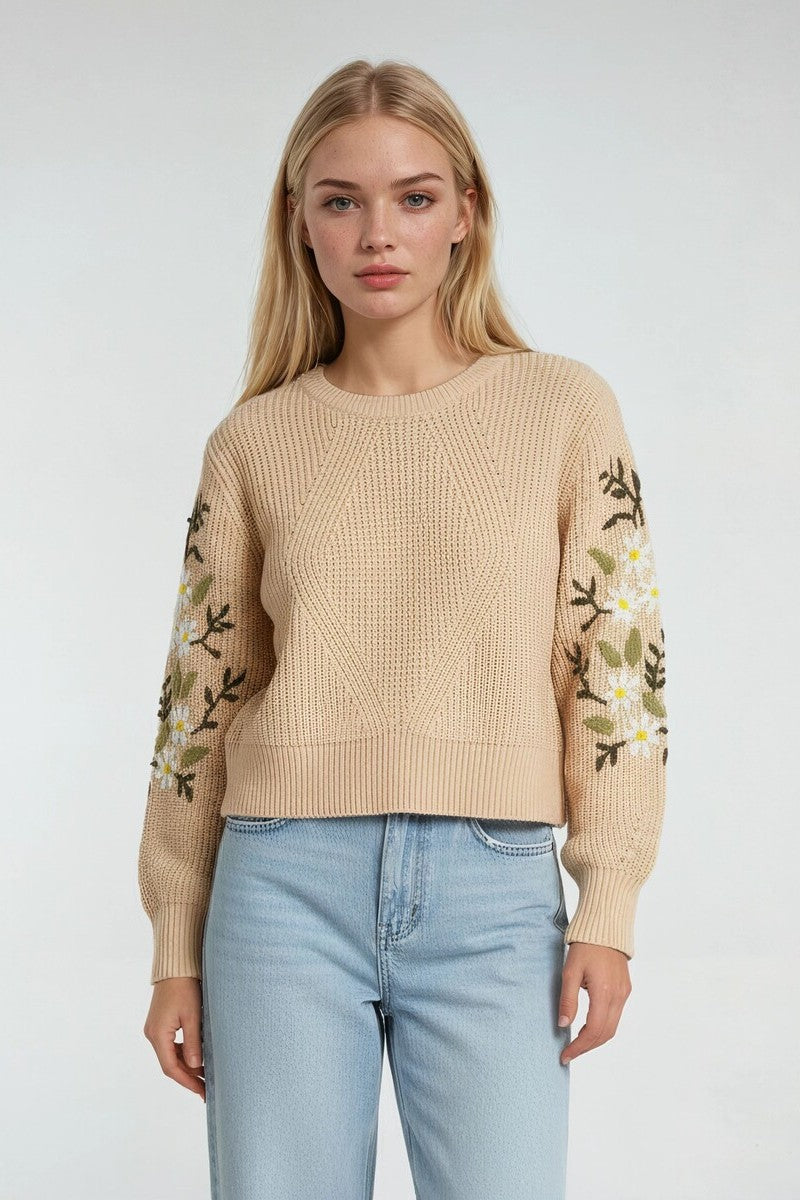 Floral Embroidered Knit Sweater | Forever 21 Womens