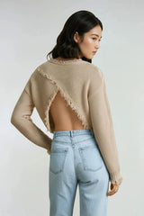 Fringe-Trim Open-Back Bolero Sweater | Forever 21 Womens