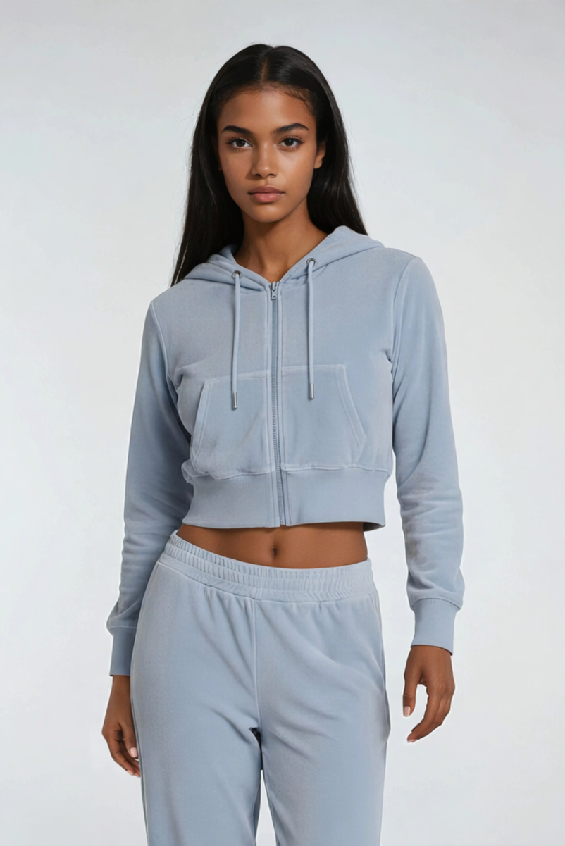 Velour Zip-Front Hoodie & Pant Set | Forever 21 Womens
