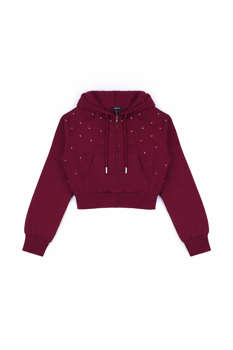 Cropped Embellished Hoodie | Forever 21 Womens