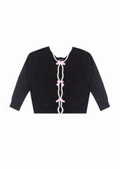 Velvet Bow Open-Front Knit Sweater | Forever 21 Womens