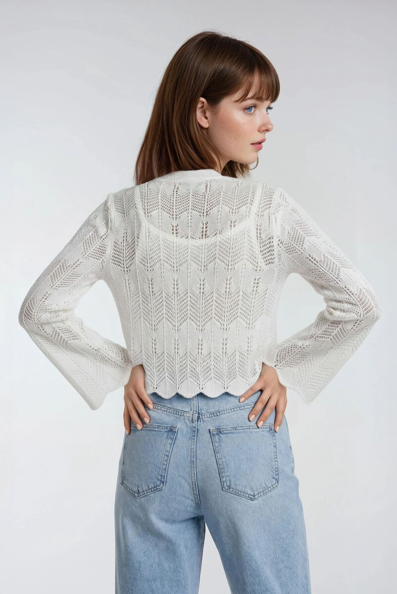 Open-Front Pointelle Bow Cardigan | Forever 21 Womens