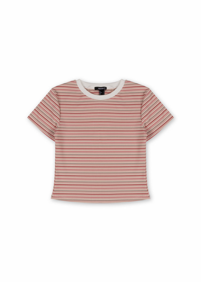 Rib-Knit Striped Baby Tee | Forever 21 Womens