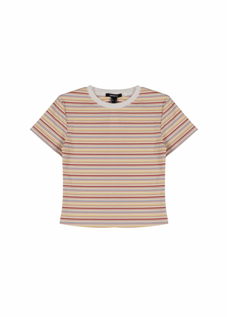 Rib-Knit Striped Baby Tee | Forever 21 Womens