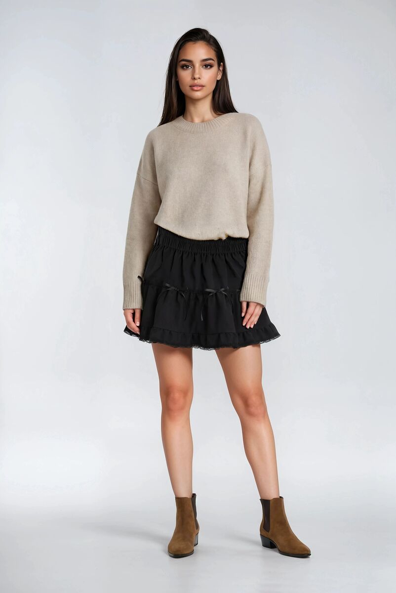 Tiered Ruffle Lace-Trim Mini Skirt | Forever 21 Womens