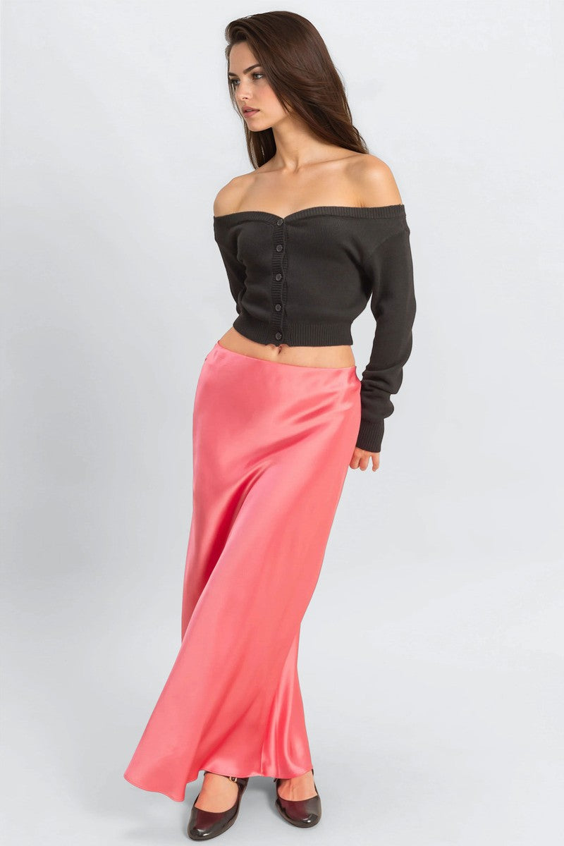 Off-The-Shoulder Cropped Button-Front Sweater | Forever 21 Womens