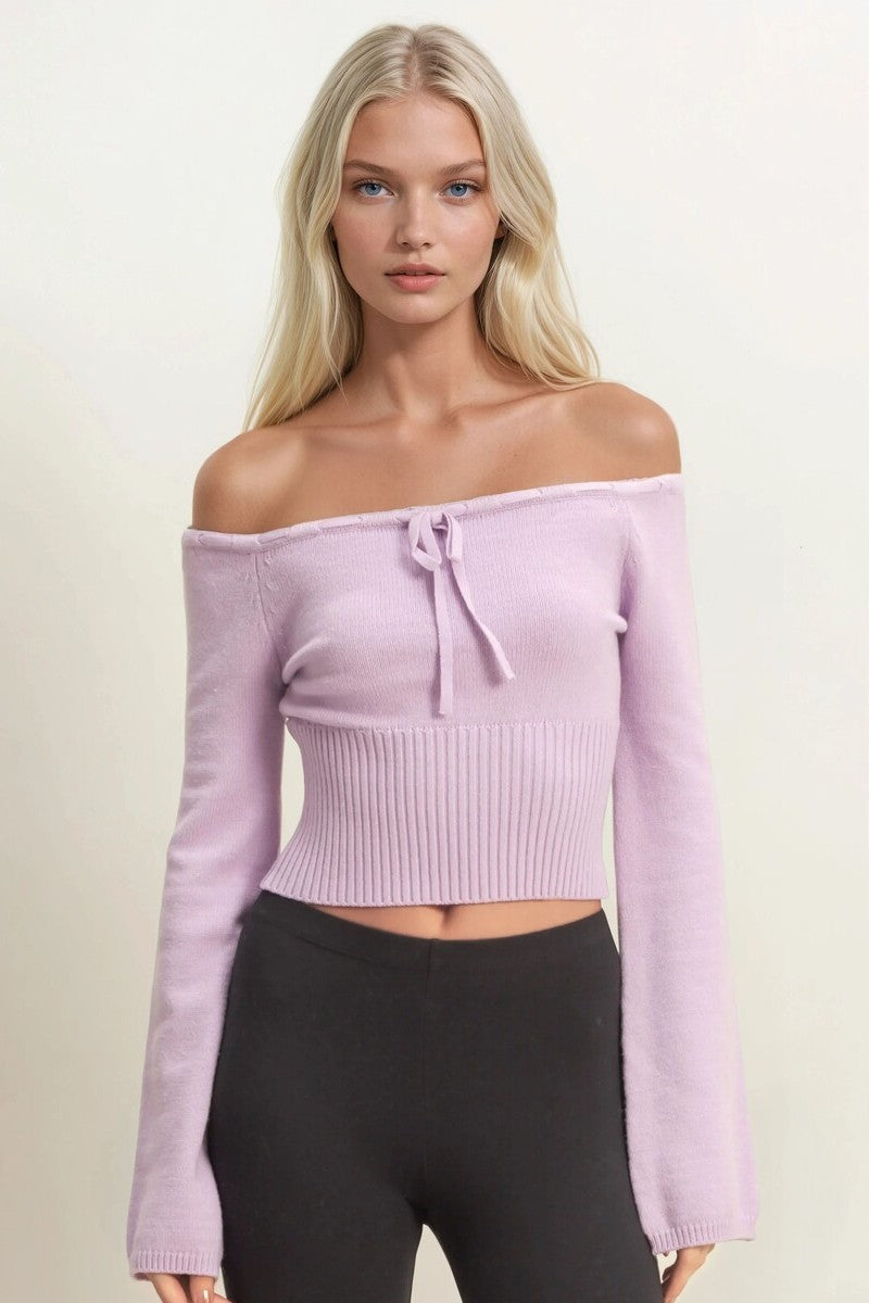 Off-The-Shoulder Tie-Front Sweater Top | Forever 21 Womens