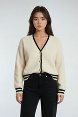 Oversized Contrast-Trim Ribbed Cardigan | Forever 21 Womens
