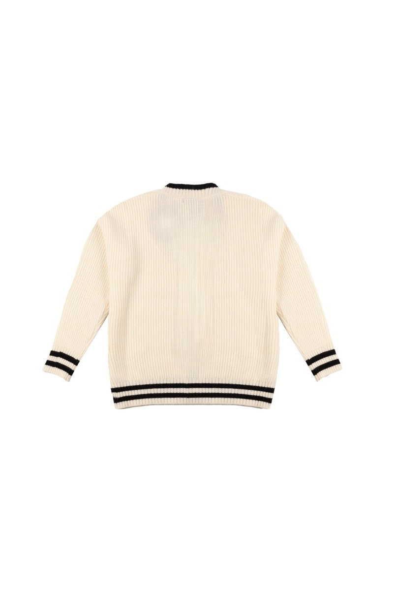 Oversized Contrast-Trim Ribbed Cardigan | Forever 21 Womens