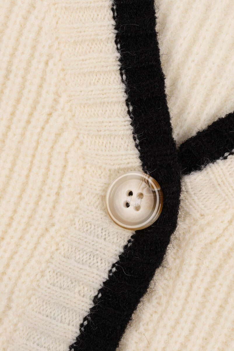 Oversized Contrast-Trim Ribbed Cardigan | Forever 21 Womens