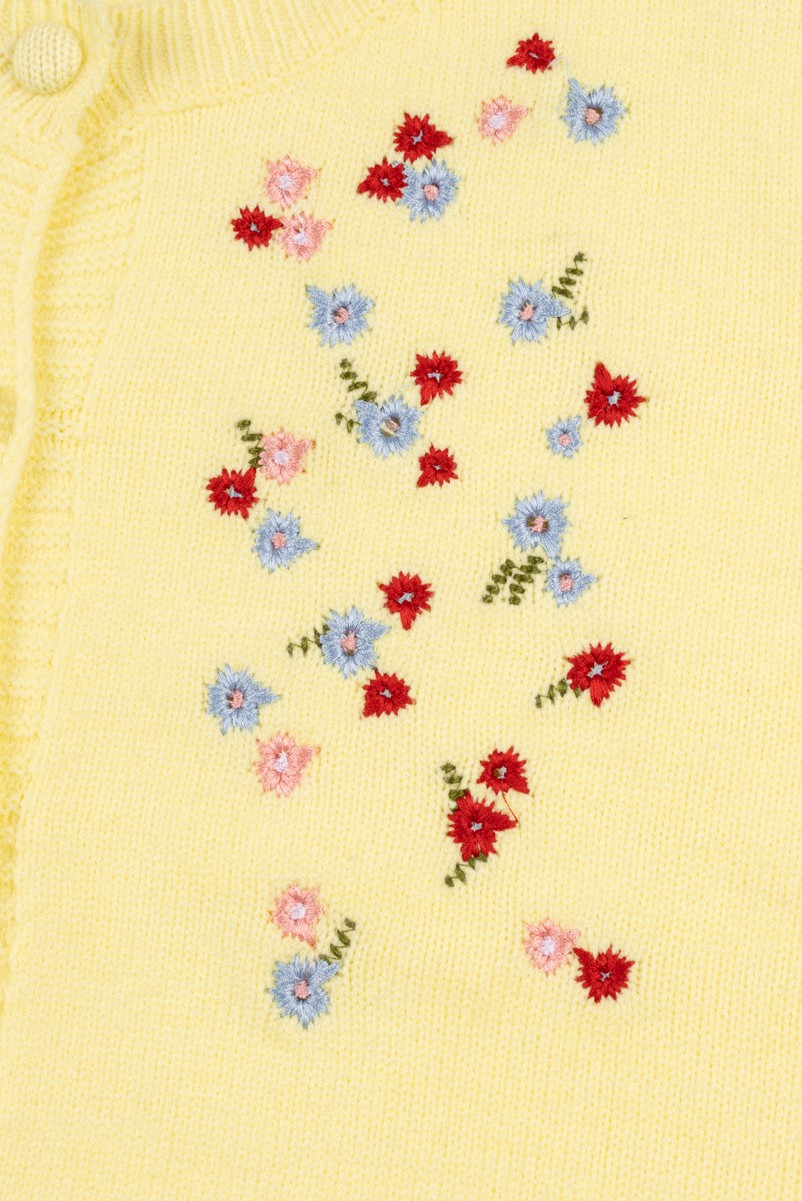 Floral Embroidered Puff-Sleeve Cardigan | Forever 21 Womens