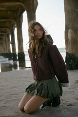 Faux Suede Cropped Hooded Jacket | Forever 21 Womens