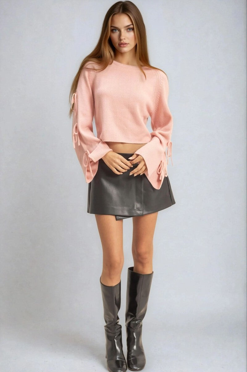 Tie-Sleeve Cropped Sweater Top | Forever 21 Womens