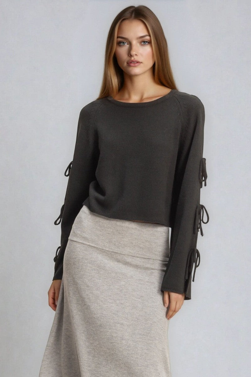 Tie-Sleeve Cropped Sweater Top | Forever 21 Womens