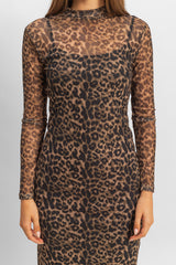 Mesh Leopard Print Midi Dress | Forever 21 Womens