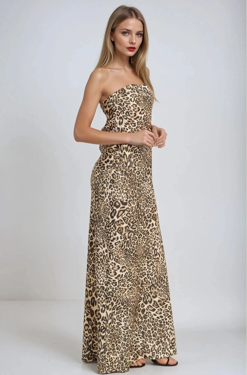 Satin Leopard Print Maxi Dress | Forever 21 Womens