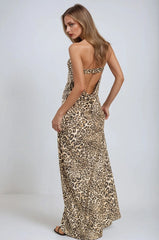 Satin Leopard Print Maxi Dress | Forever 21 Womens