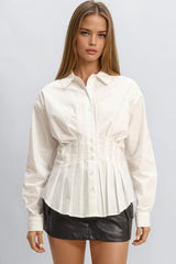 Pleated Poplin Peplum Shirt | Forever 21 Womens