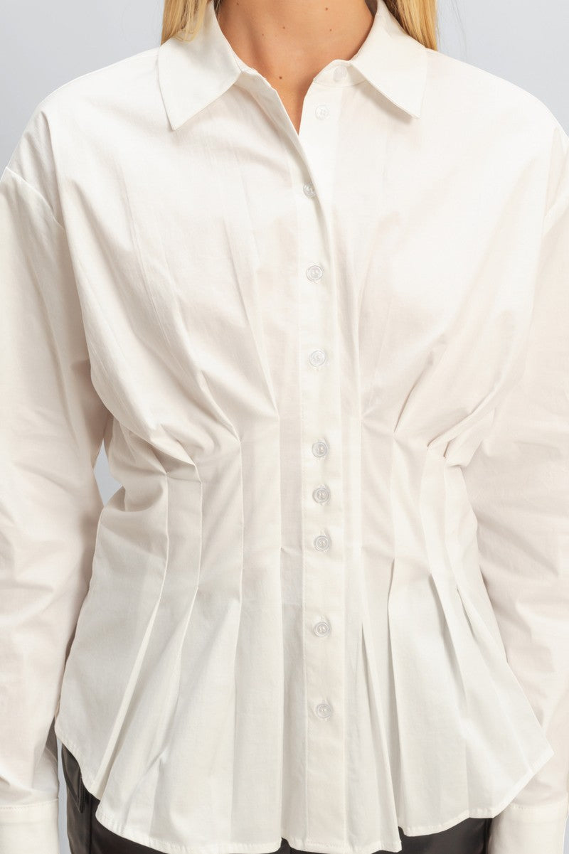 Pleated Poplin Peplum Shirt | Forever 21 Womens