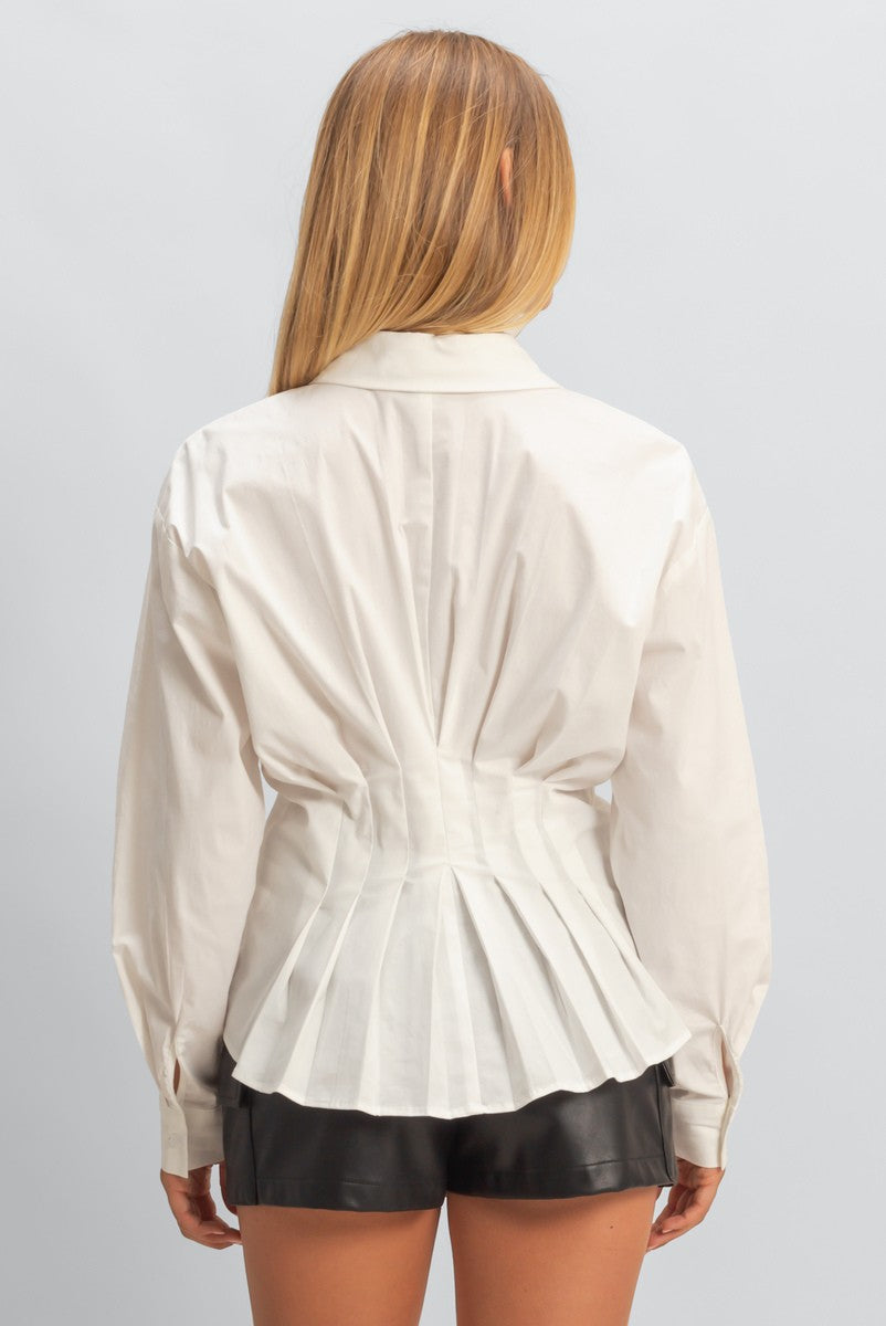 Pleated Poplin Peplum Shirt | Forever 21 Womens