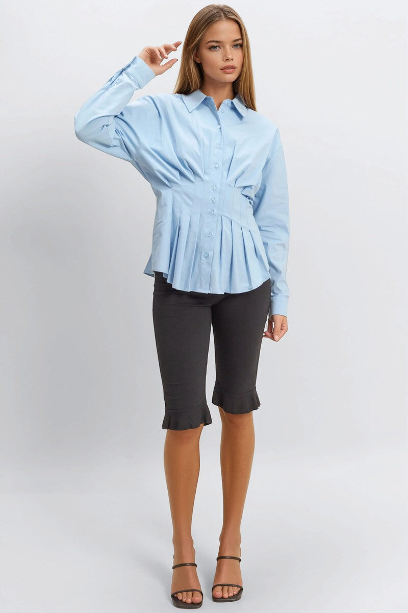 Pleated Poplin Peplum Shirt | Forever 21 Womens