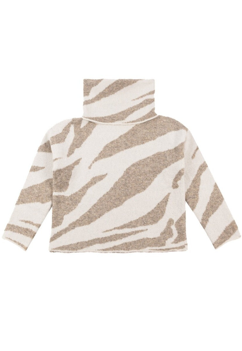 Zebra Print Cropped Turtleneck Sweater | Forever 21 Womens