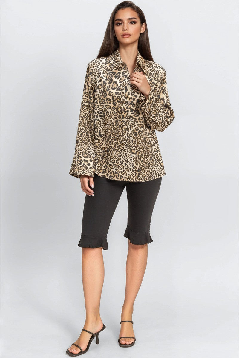 Satin Leopard Print Shirt | Forever 21 Womens