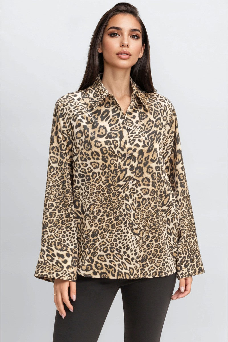Satin Leopard Print Shirt | Forever 21 Womens