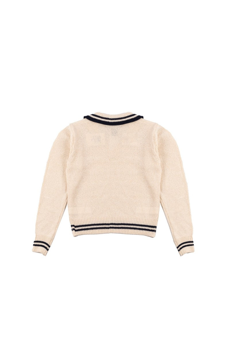 Contrast-Trim Collared Knit Sweater | Forever 21 Womens
