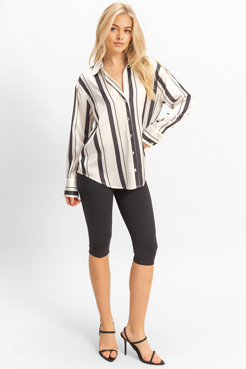 Satin Striped Shirt | Forever 21 Womens