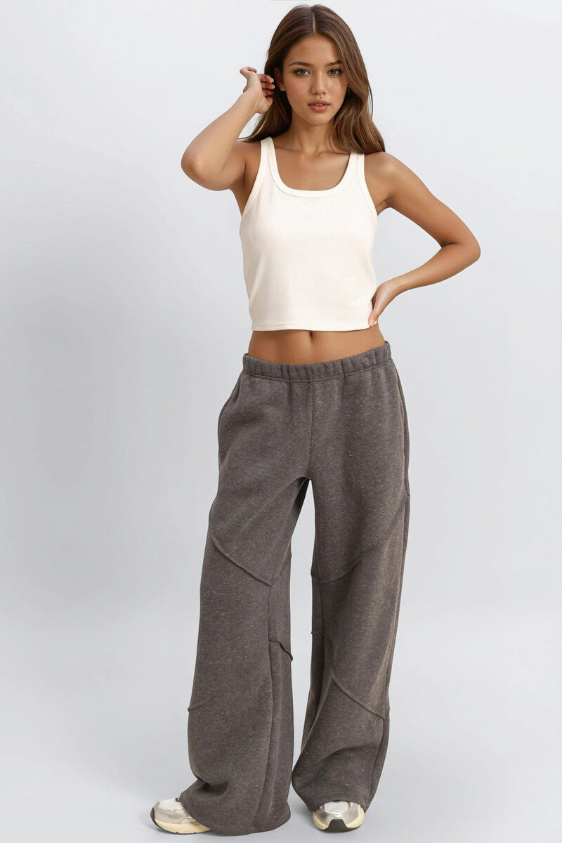 Exposed-Seam Wide-Leg Joggers | Forever 21 Womens