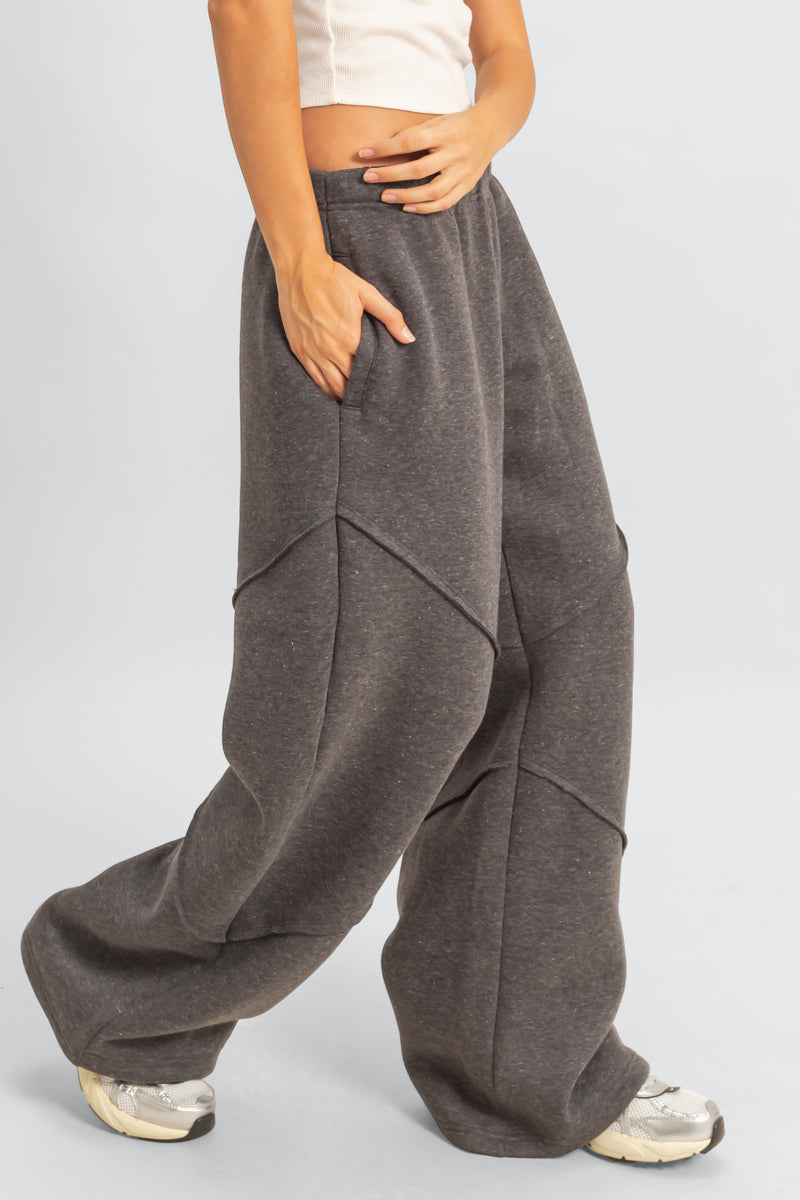 Exposed-Seam Wide-Leg Joggers | Forever 21 Womens