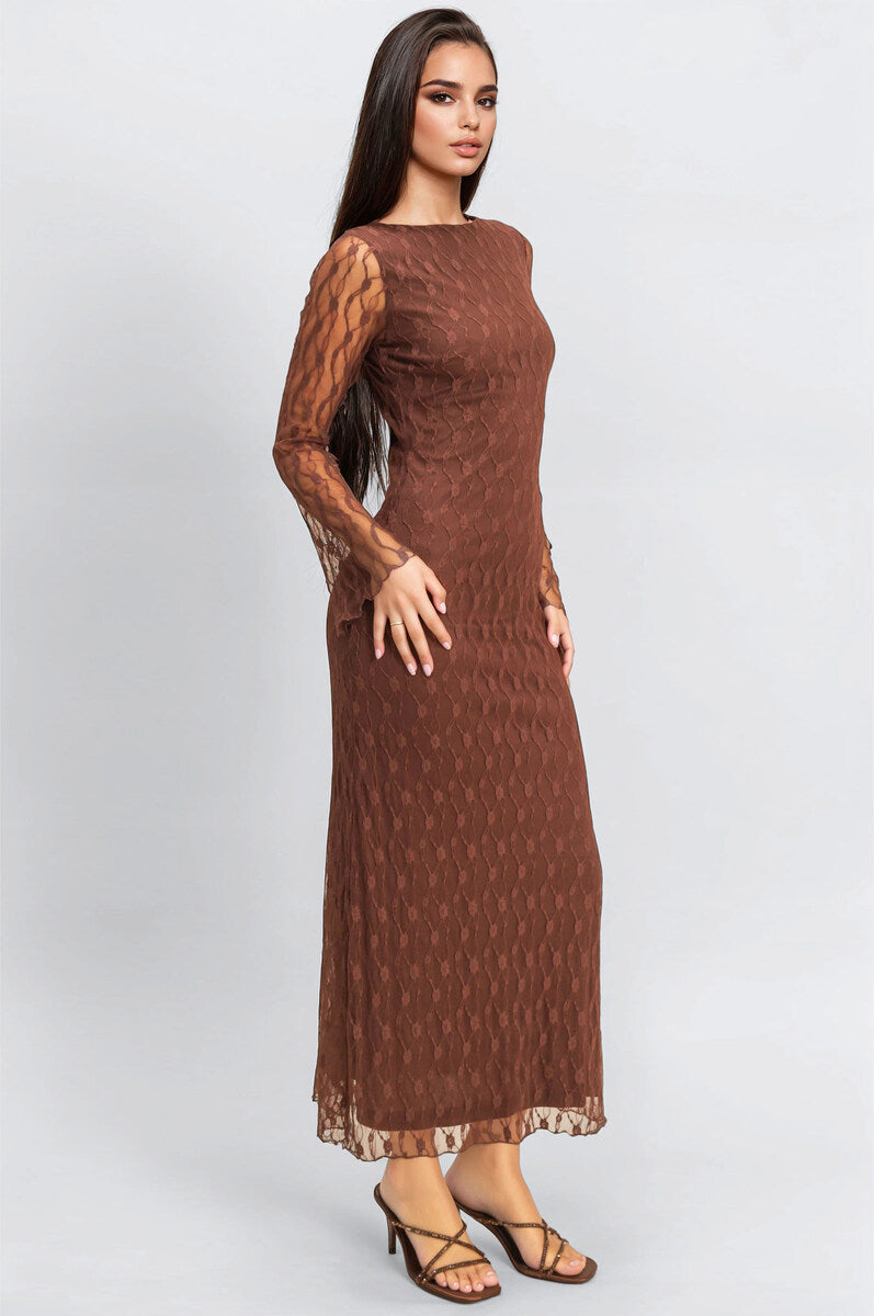 Semi-Sheer Lace Bodycon Maxi Dress | Forever 21 Womens