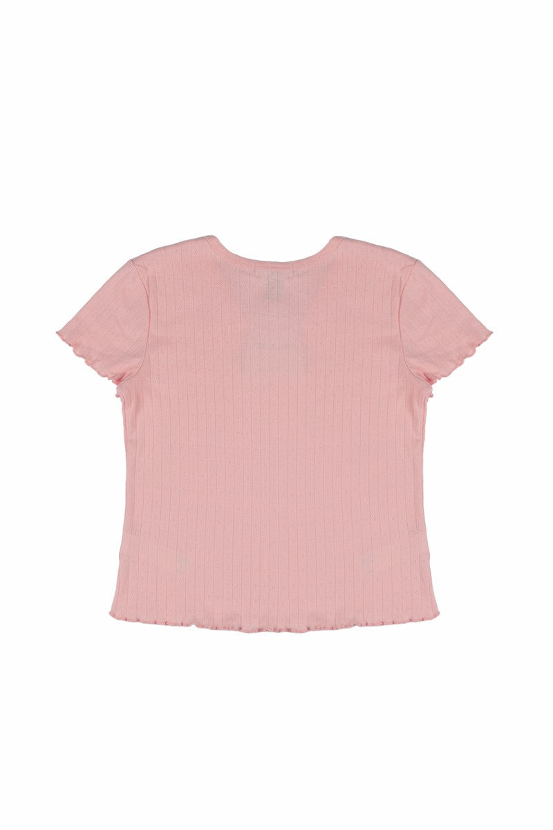 Ribbed Lettuce-Edge Henley Tee | Forever 21 Womens