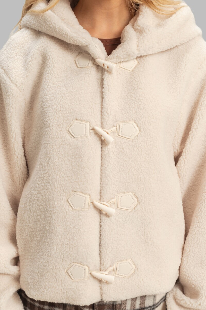 Hooded Sherpa Toggle Jacket | Forever 21 Womens