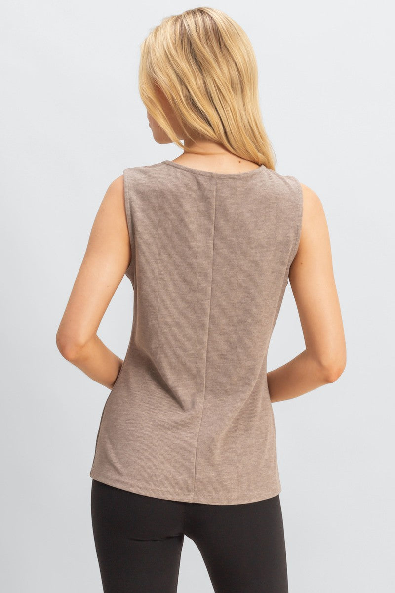 Rib-Knit Button-Front Sleeveless Top | Forever 21 Womens