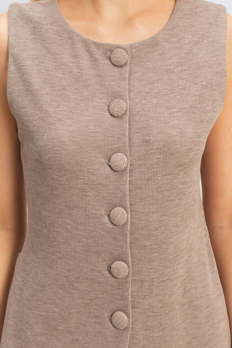 Rib-Knit Button-Front Sleeveless Top | Forever 21 Womens