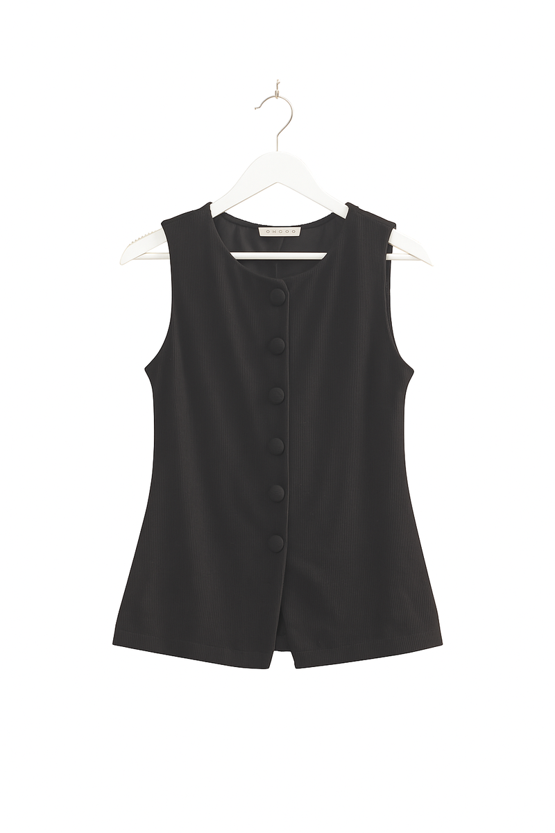 Rib-Knit Button-Front Sleeveless Top | Forever 21 Womens