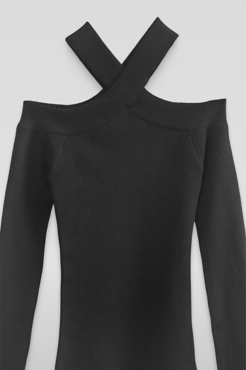 Ribbed Off-The-Shoulder Halter Sweater-Knit Top | Forever 21 Womens