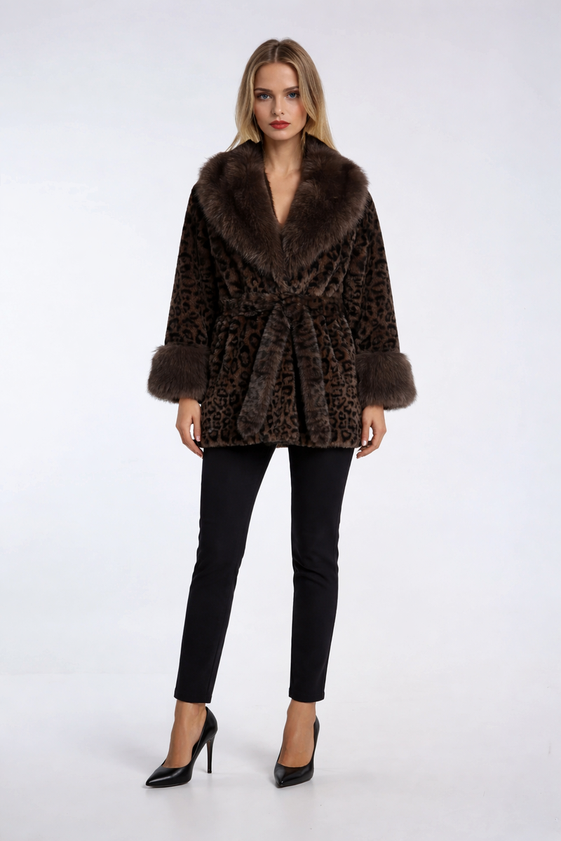 Leopard Print Tie-Waist Faux Fur Jacket | Forever 21 Womens