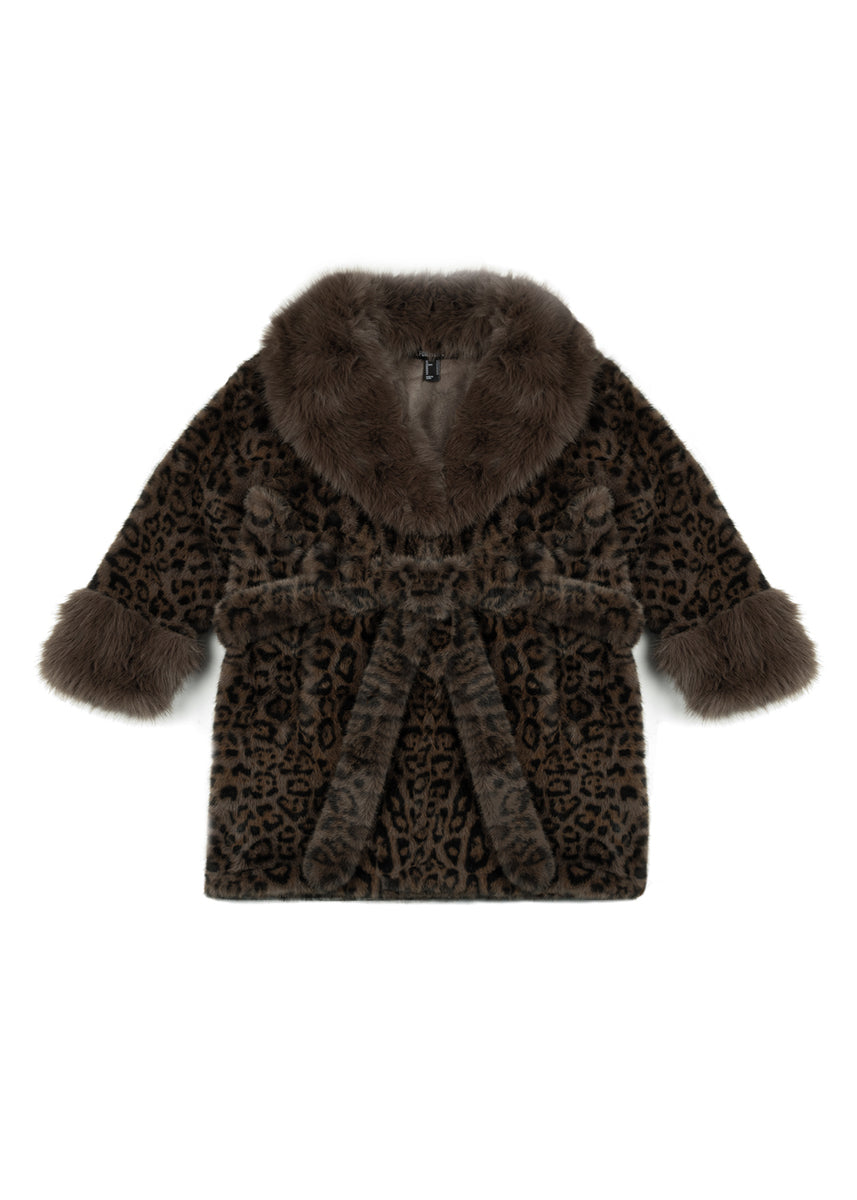Leopard Print Tie-Waist Faux Fur Jacket | Forever 21 Womens