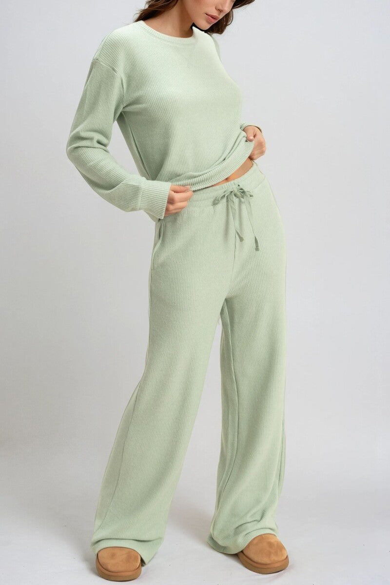 Waffle Knit Wide-Leg Pants | Forever 21 Womens