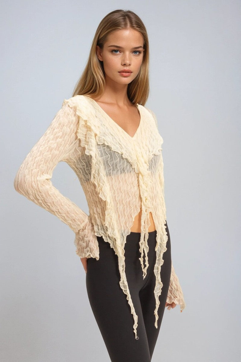 Textured Ruffled Lace Top | Forever 21 Womens