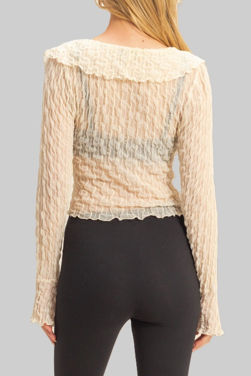Textured Ruffled Lace Top | Forever 21 Womens