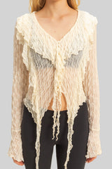 Textured Ruffled Lace Top | Forever 21 Womens