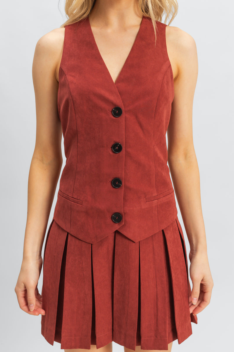 Vested Pleat-Skirt Mini Dress | Forever 21 Womens